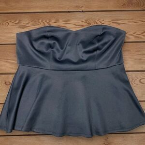 Torrid Women’s Black Satin Peplum Bustier Strapless Top Size 3 Sexy Evening Goth